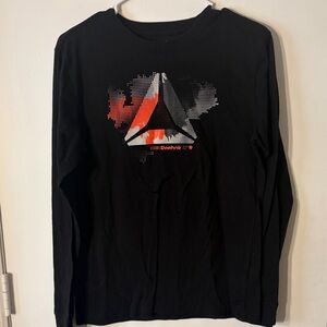 Reebok Kids Black and Red Long Sleeve Tee